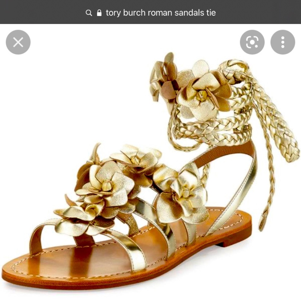 Tory Burch Gladiator Tie Sandals in Gold color